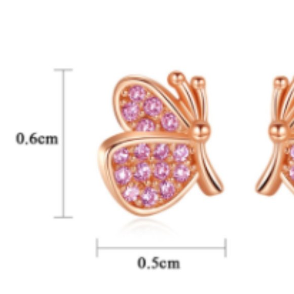 Sterling Silver Rose Gold Zircon - Picture 2 of 3